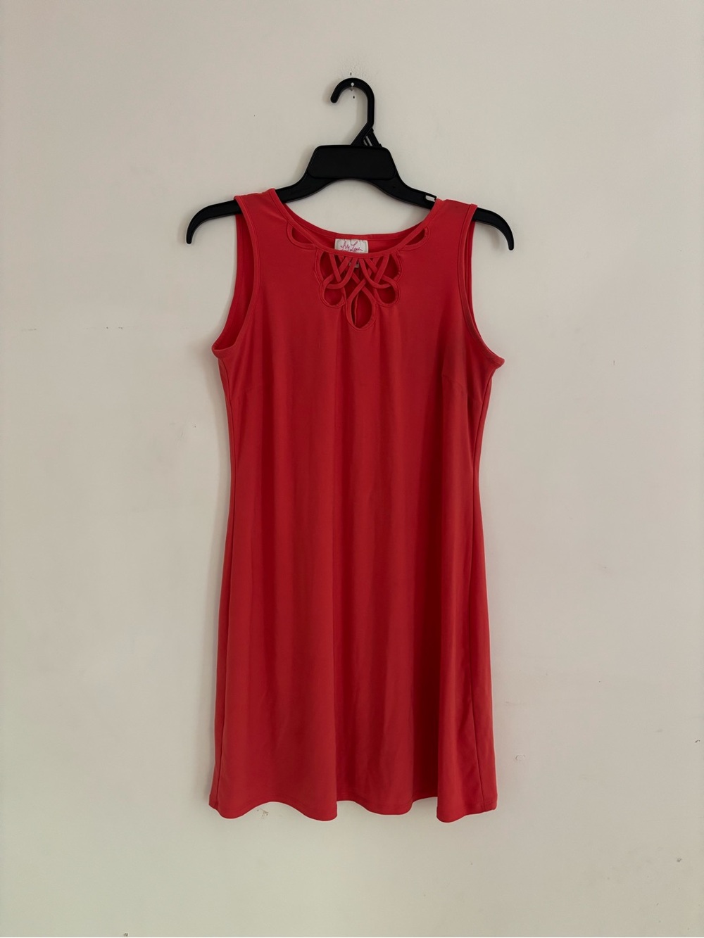 Ivy Lane Coral Pink Cutout Neck Shift Dress SP